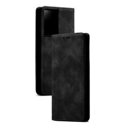 CAPA DE COURO COM BOLSO INTERNO PARA SAMSUNG GALAXY S21 ULTRA PRETO